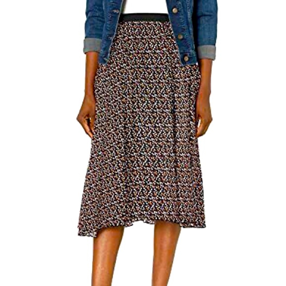 Max studio printed pleated midi skirt